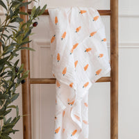Couverture mousseline de coton - Carottes