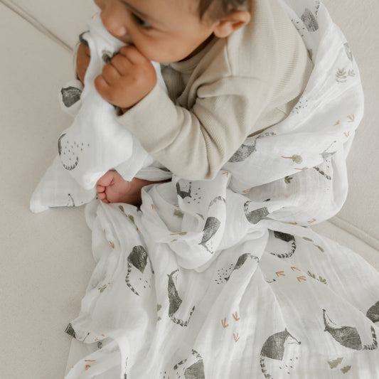 Cotton muslin swaddle - Anteaters