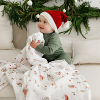 Cotton muslin swaddle - Xmas treats