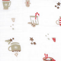 Cotton muslin swaddle - Xmas treats