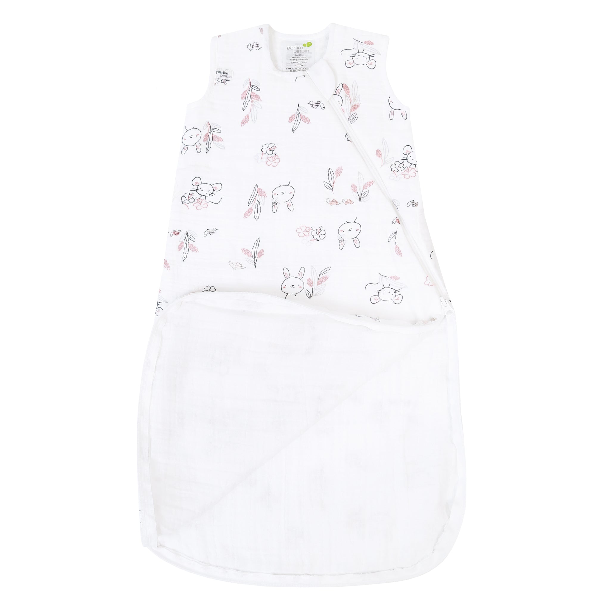 Cotton muslin sleep sack - Bunnies (0.7 tog)
