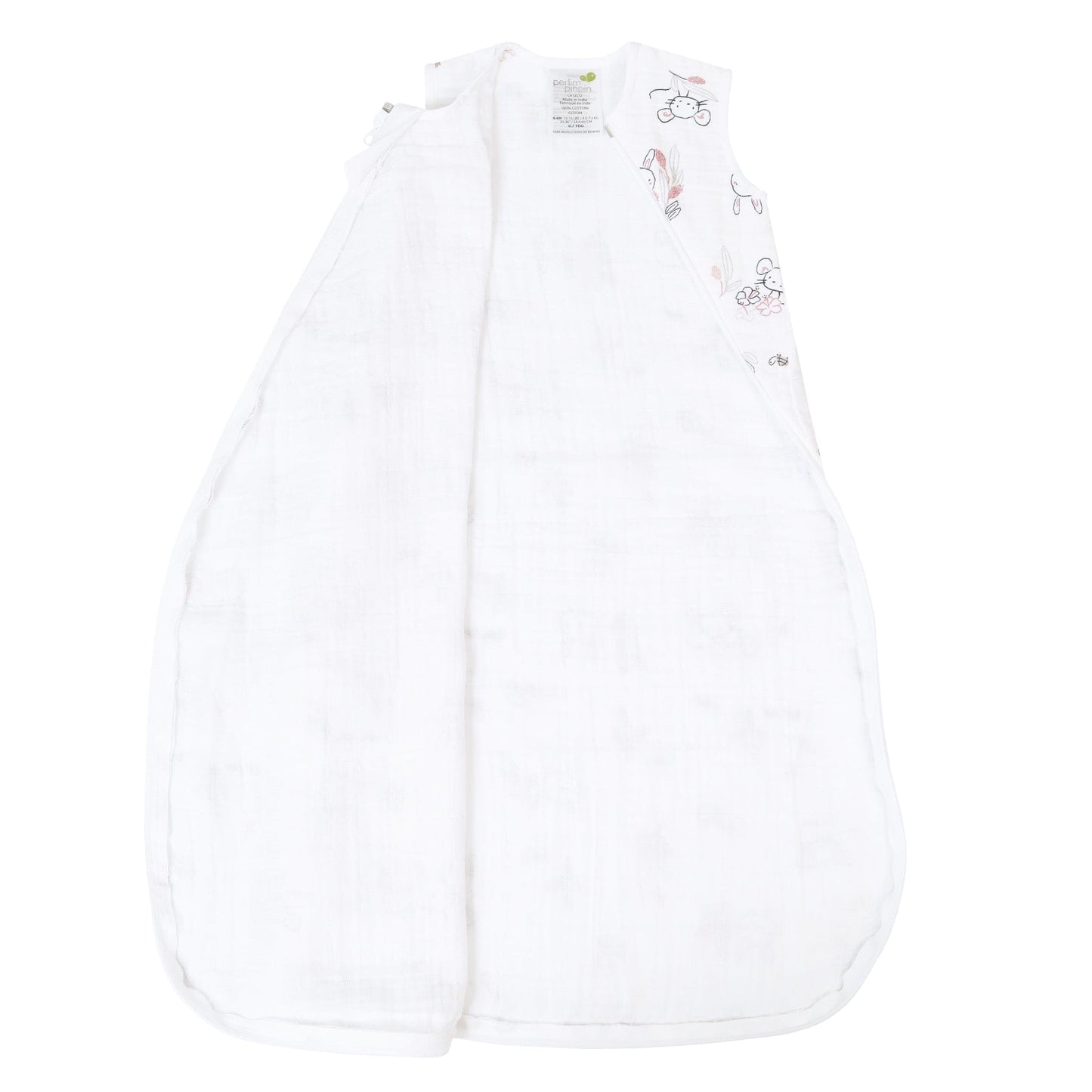 Cotton muslin sleep sack - Bunnies (0.7 tog)