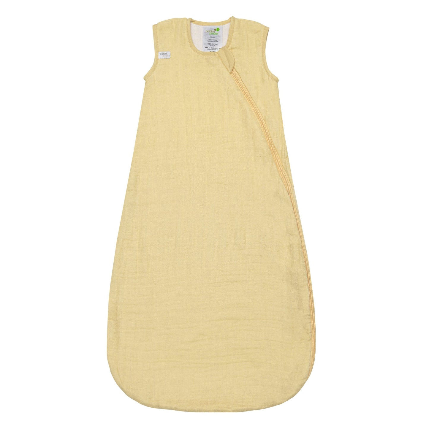 Cotton muslin sleep sack - Lemon (0.7 tog)