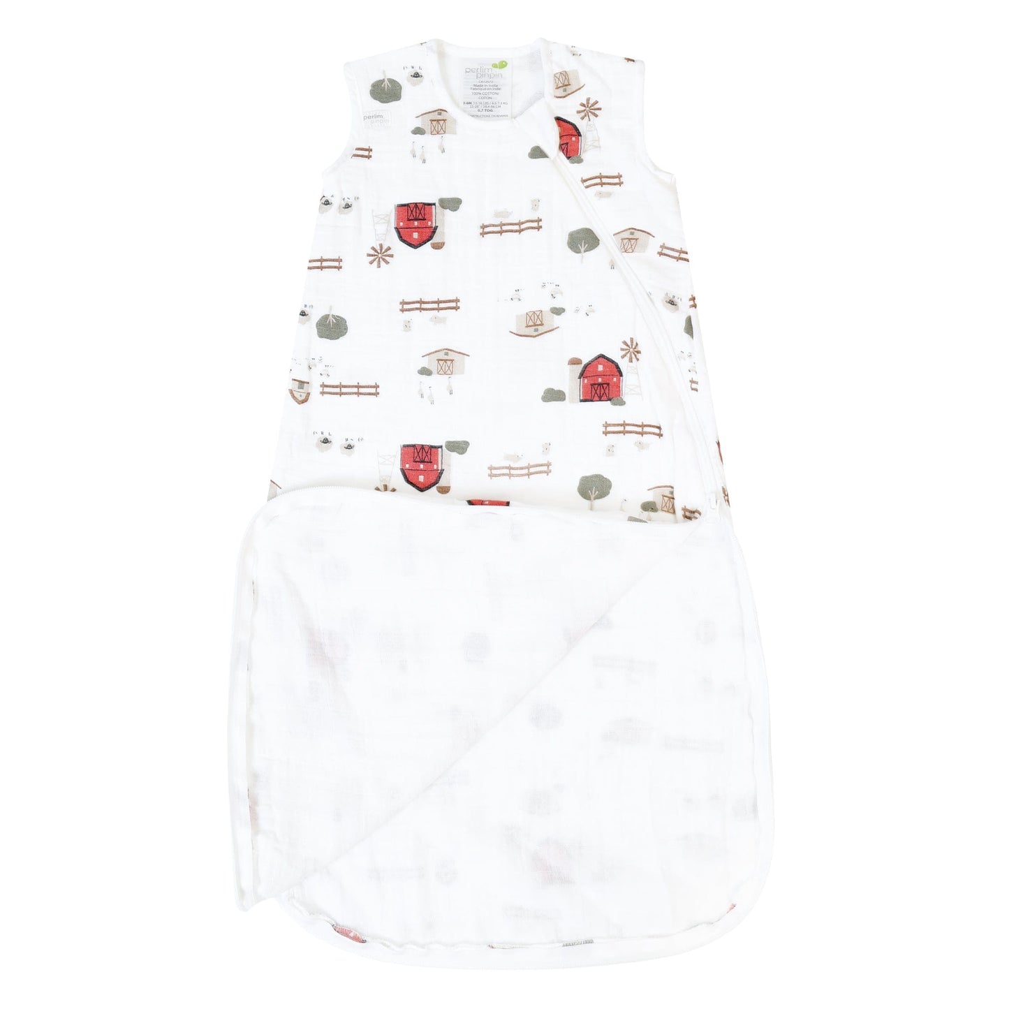 Cotton muslin sleep sack - Farm (0.7 tog)