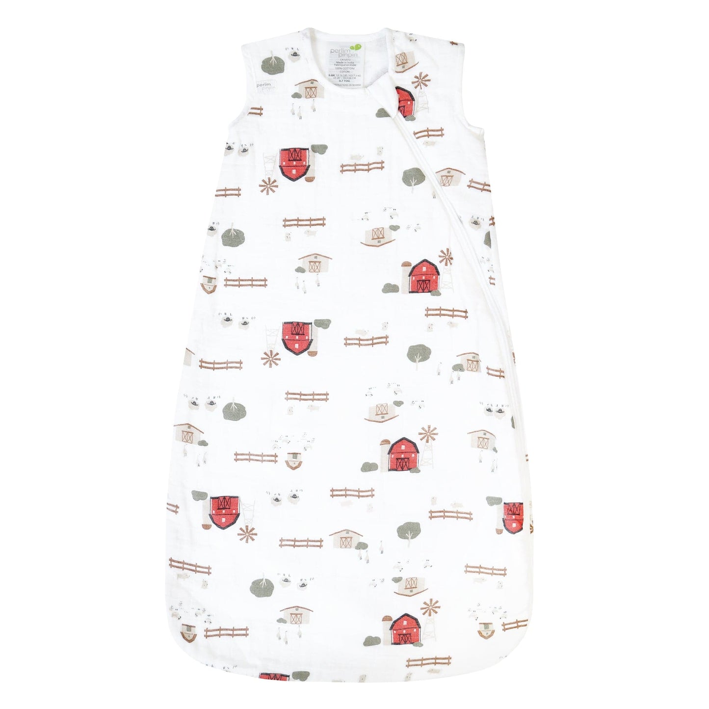 Cotton muslin sleep sack - Farm (0.7 tog)
