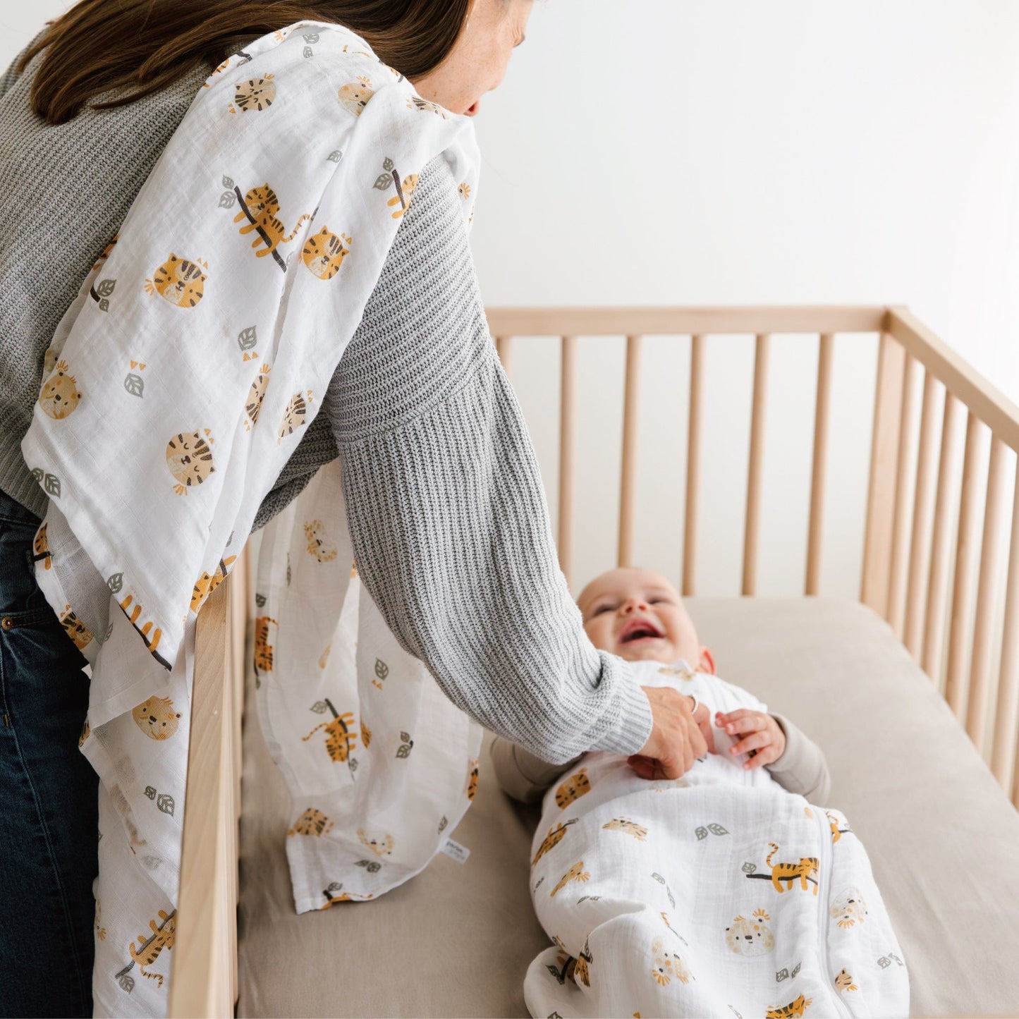 Cotton muslin sleep sack - Jungle (0.7 tog)