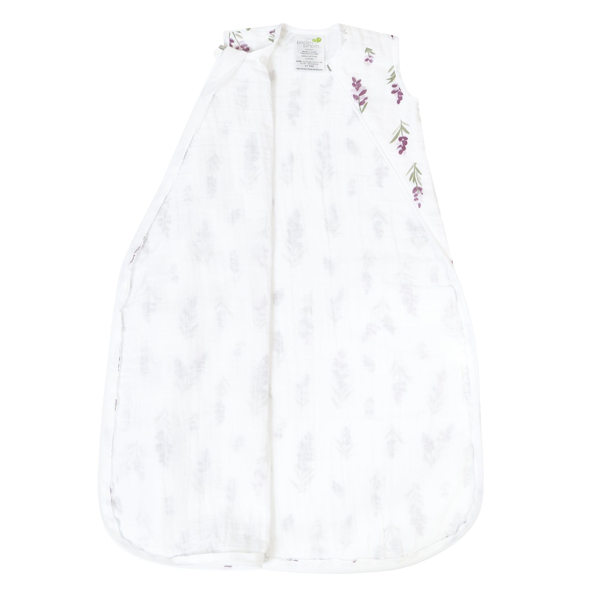 Cotton muslin sleep sack - Lavender (0.7 tog)