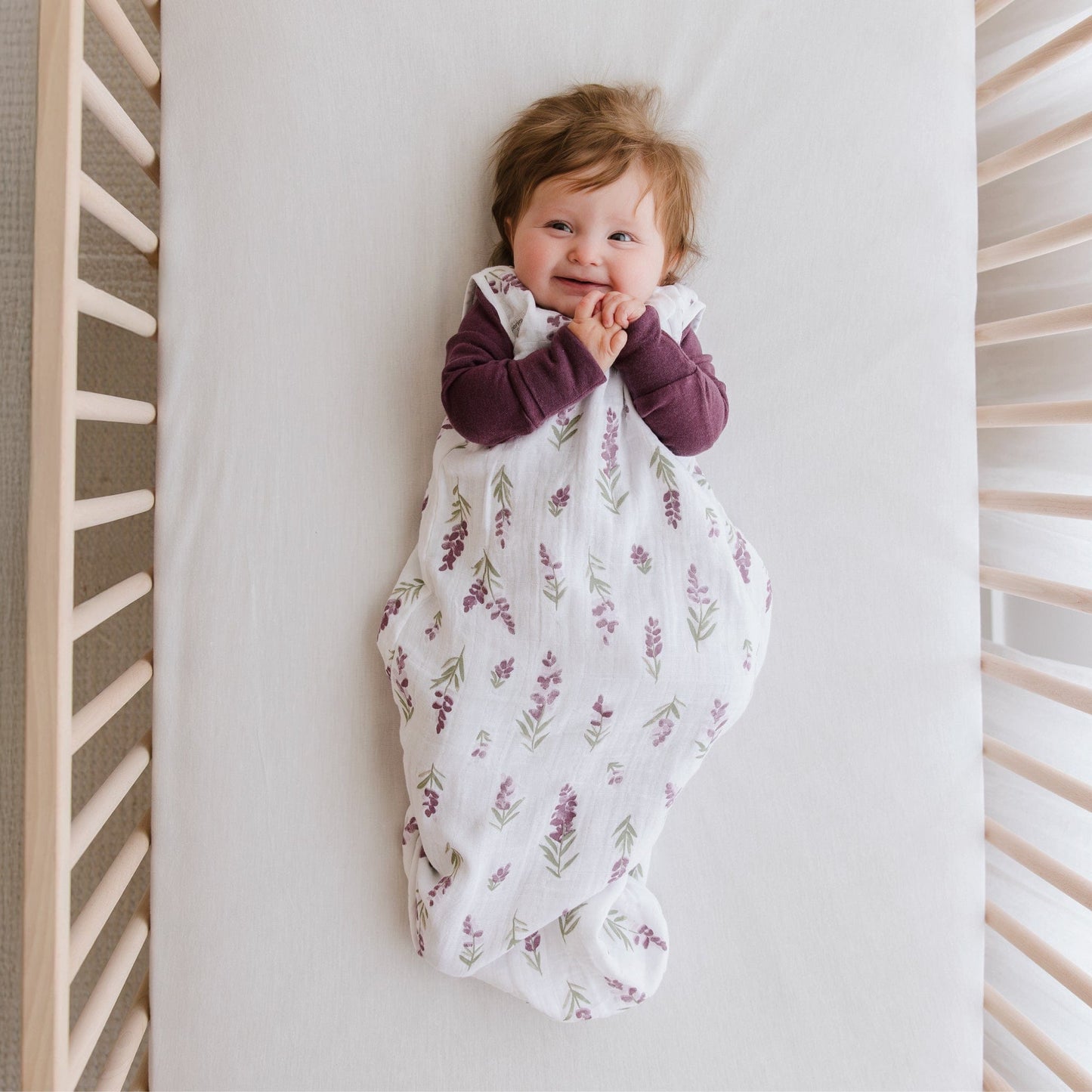 Cotton muslin sleep sack - Lavender (0.7 tog)