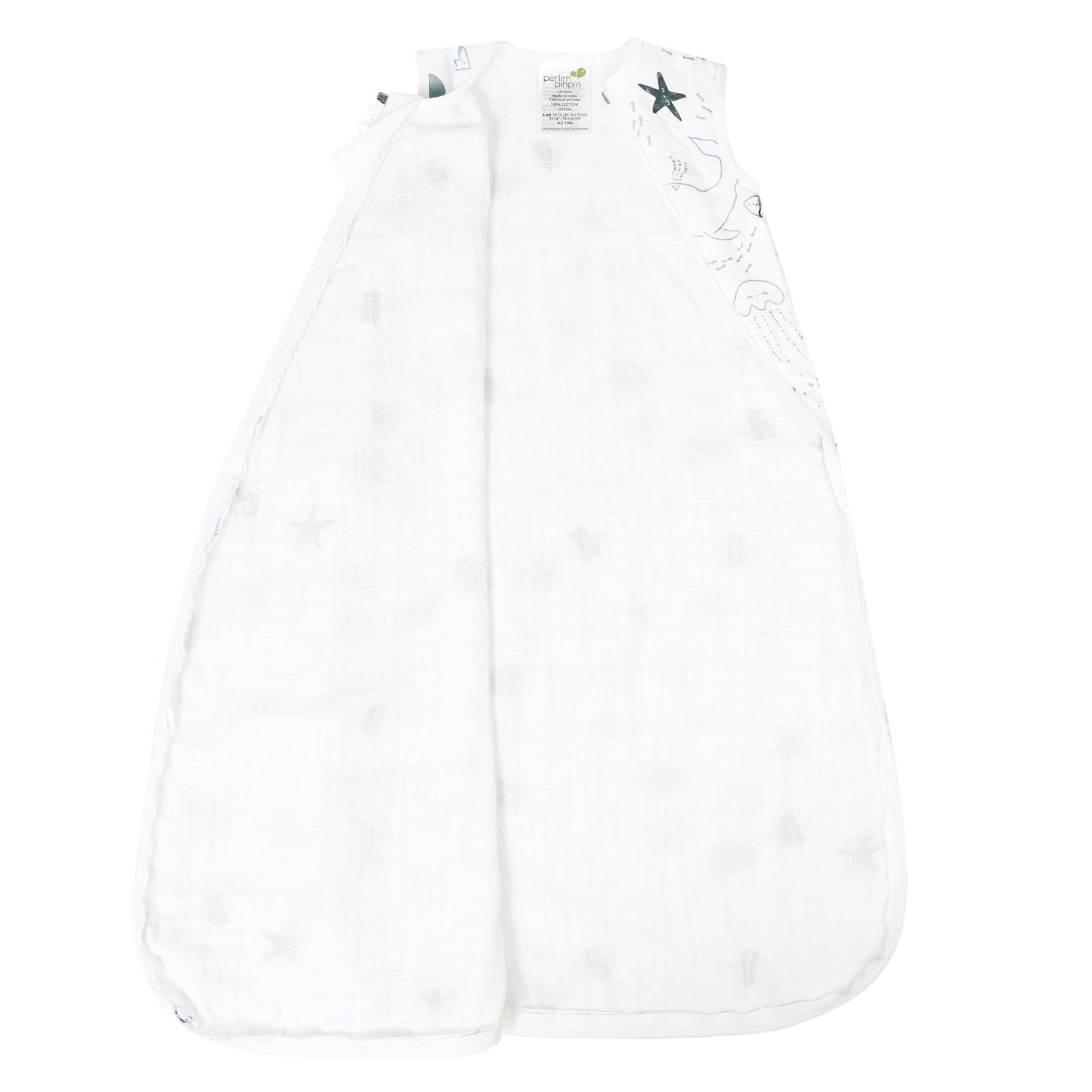 Cotton muslin sleep sack - Sea (0.7 tog)