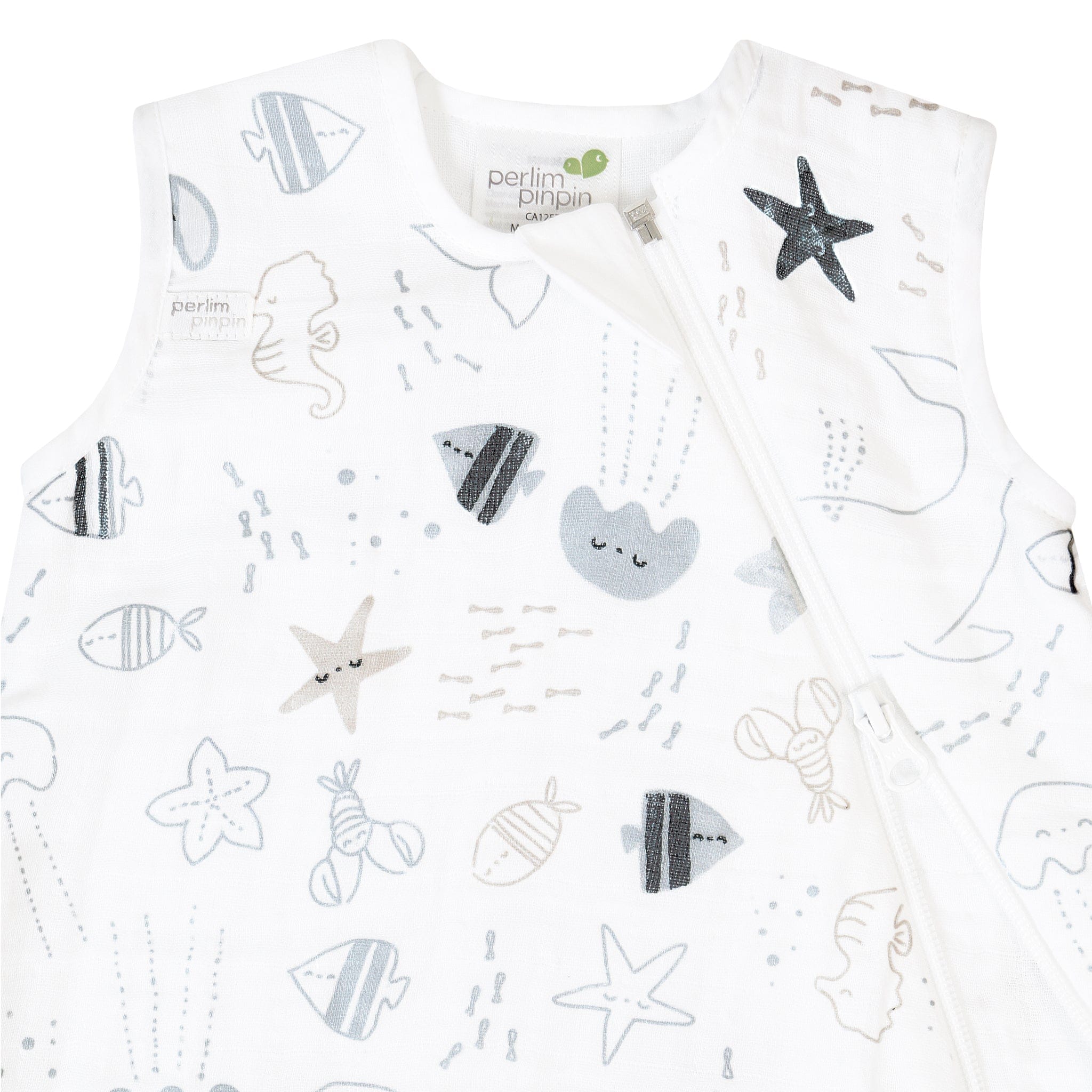 Cotton muslin sleep sack - Sea (0.7 tog)