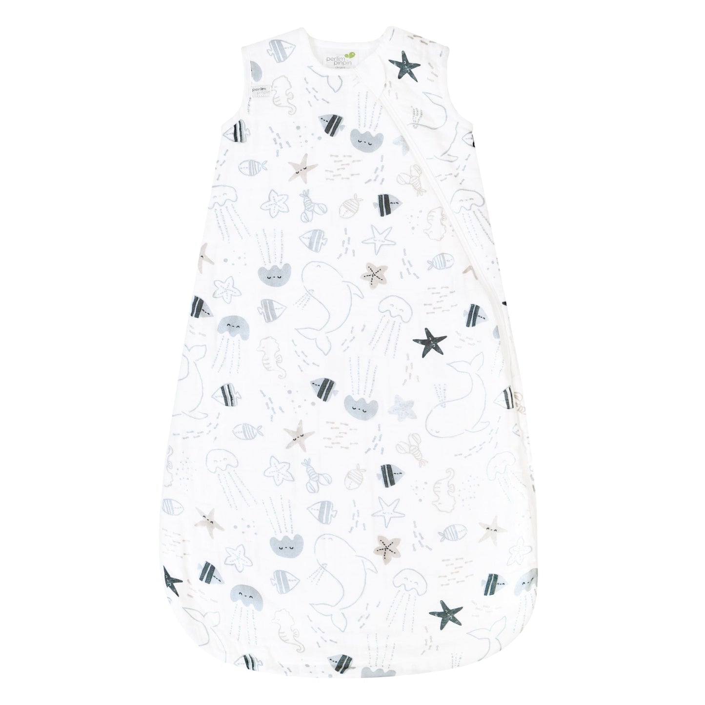 Cotton muslin sleep sack - Sea (0.7 tog)