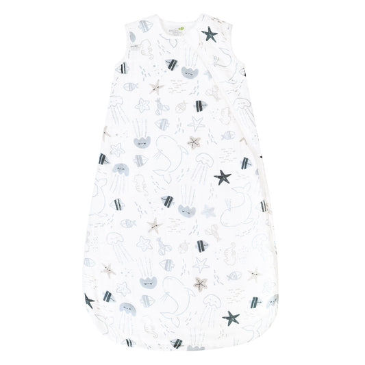 Cotton muslin sleep sack - Sea (0.7 tog)