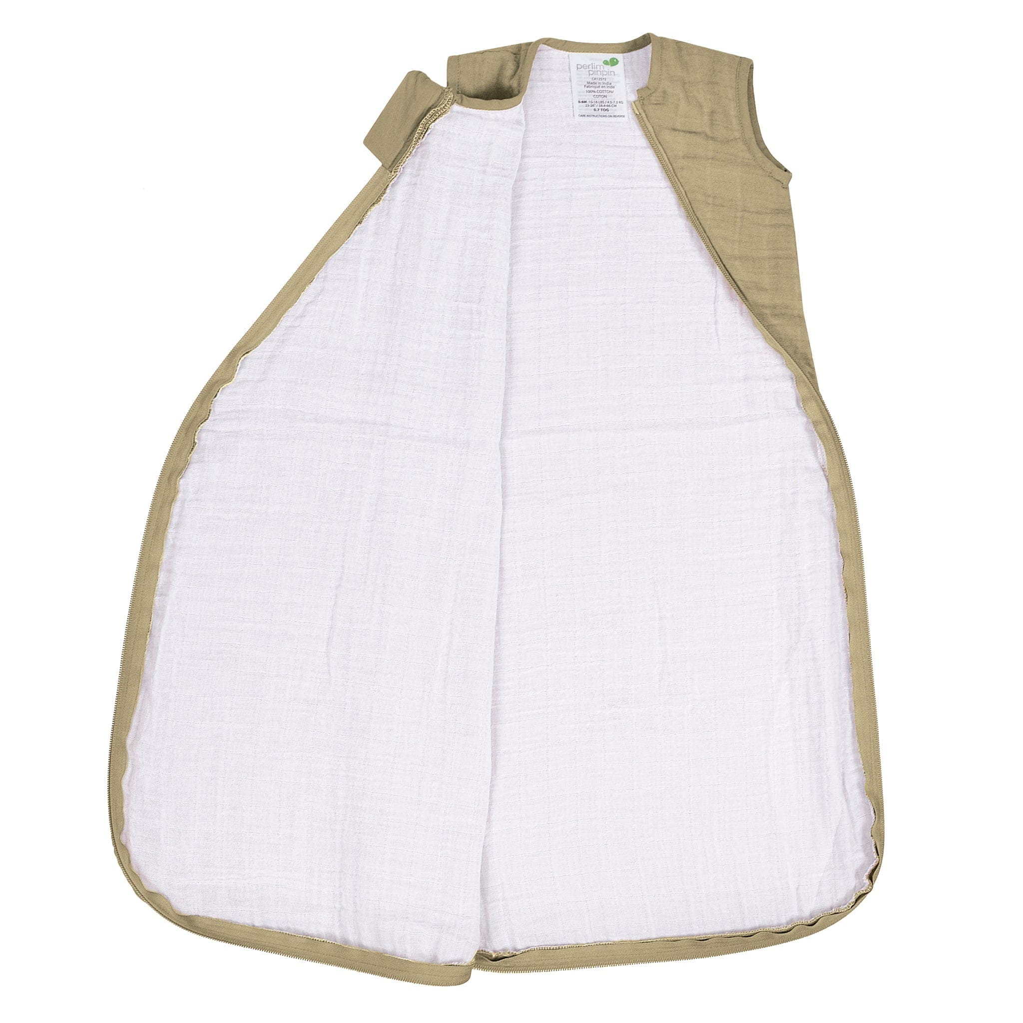 Cotton muslin sleep sack - Sand (0.7 tog)