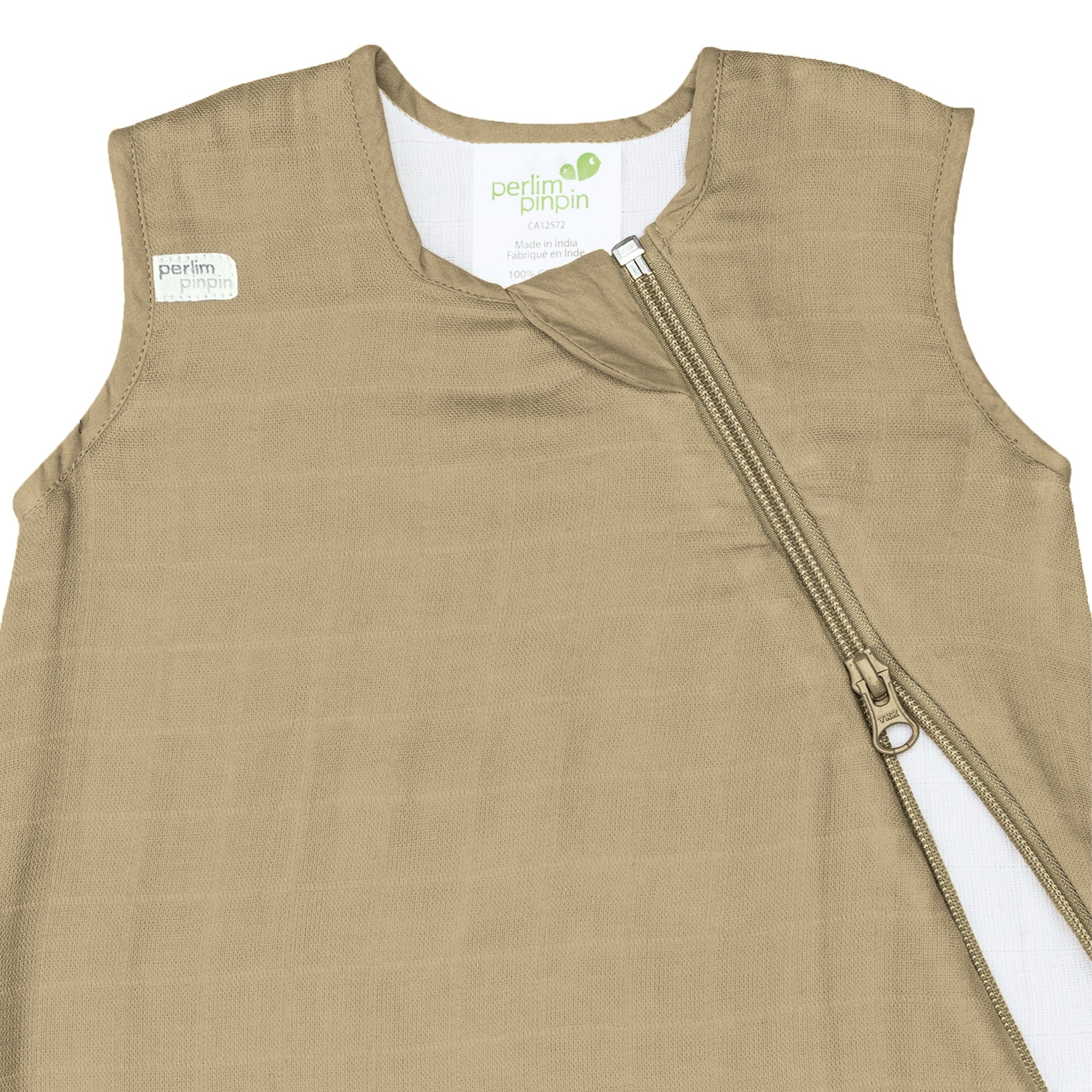 Cotton muslin sleep sack - Sand (0.7 tog)