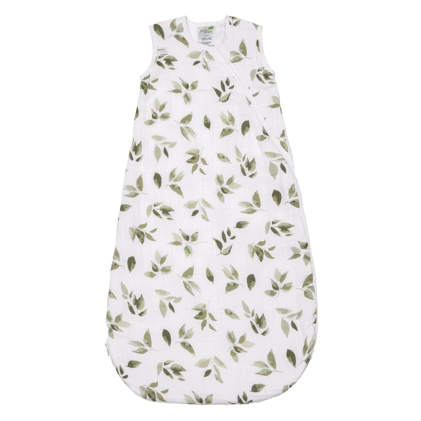 Cotton muslin sleep sack - Leaves (0.7 tog)