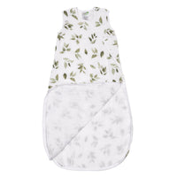 Cotton muslin sleep sack - Leaves (0.7 tog)