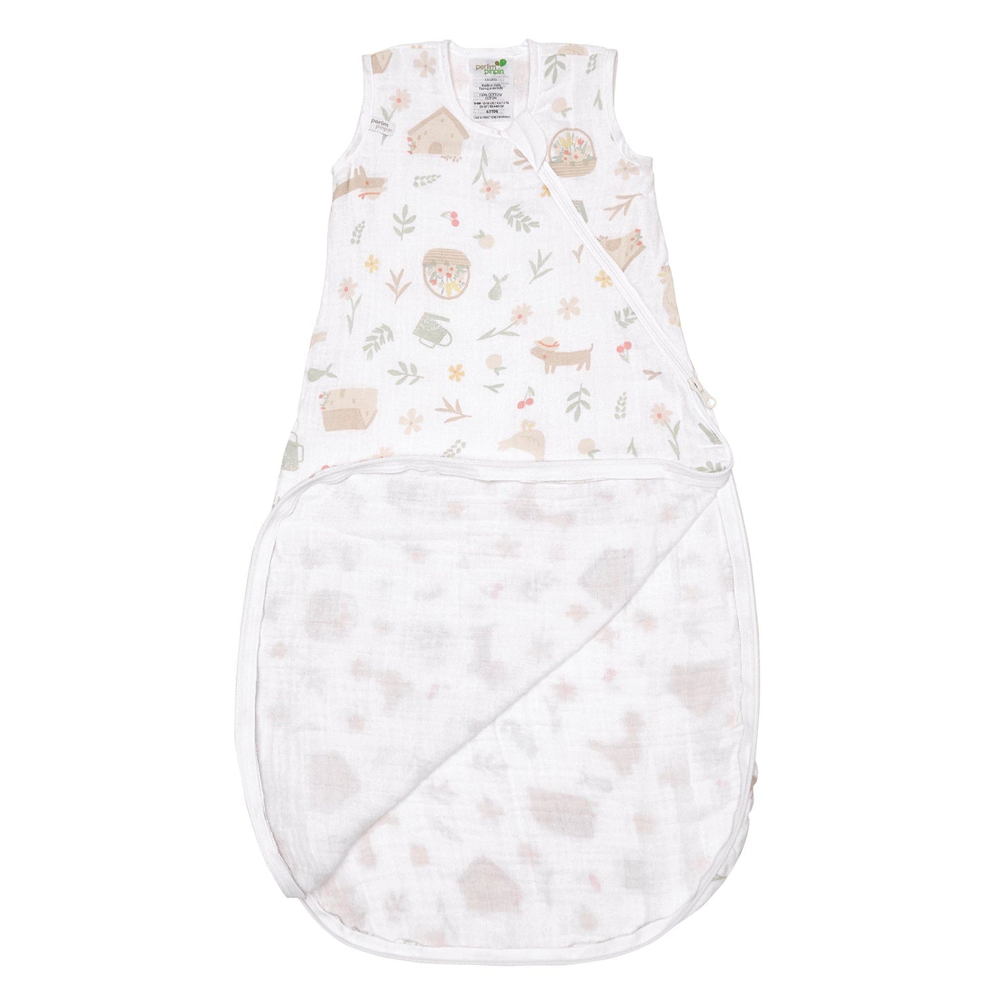 Cotton muslin sleep sack - Picnic (0.7 tog)