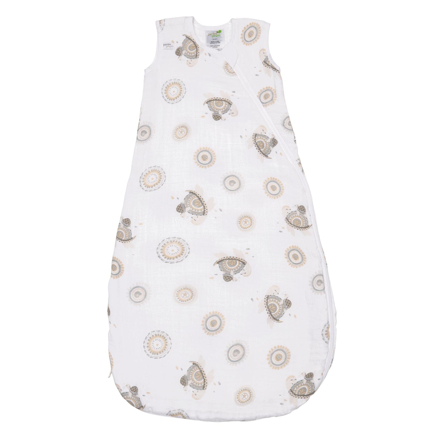 Cotton muslin sleep sack - Turtles (0.7 tog)