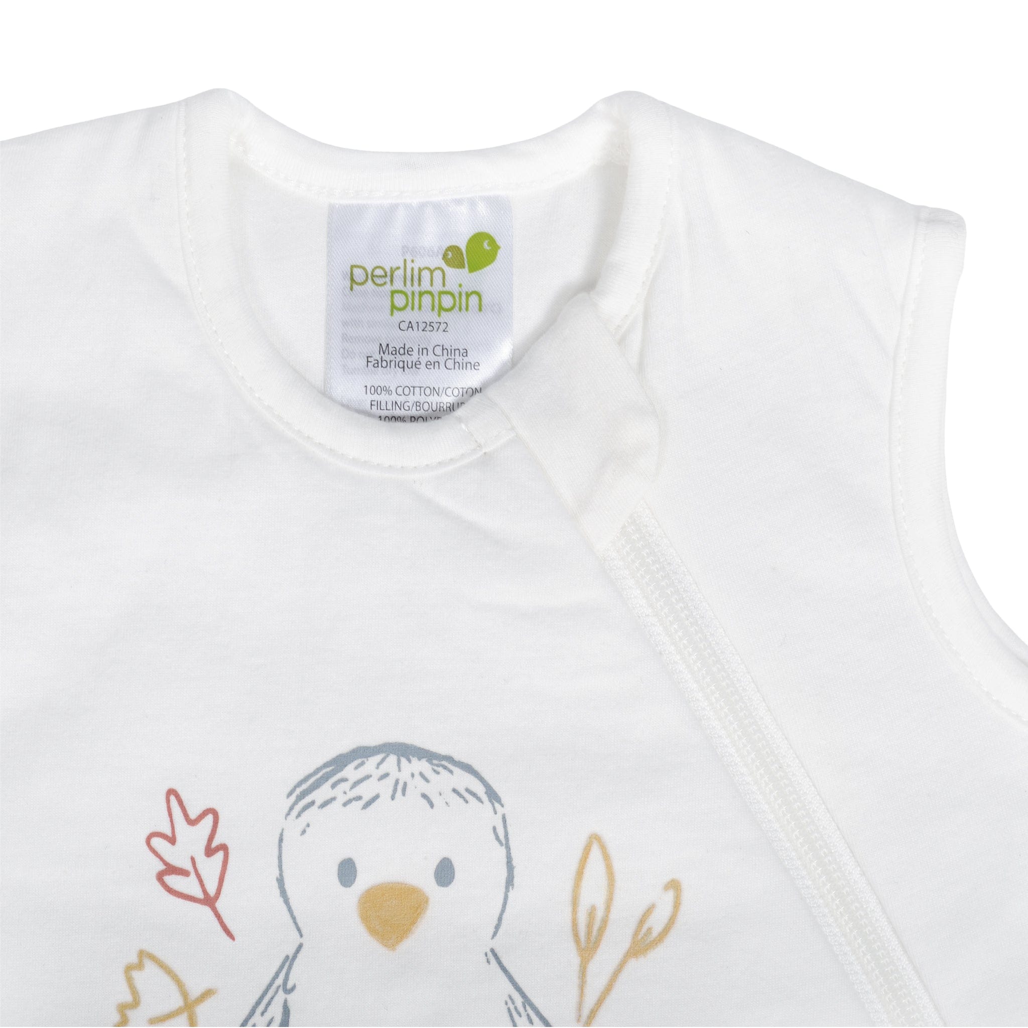 Quilted cotton sleep sack - Ivory Duck (1.0 tog)