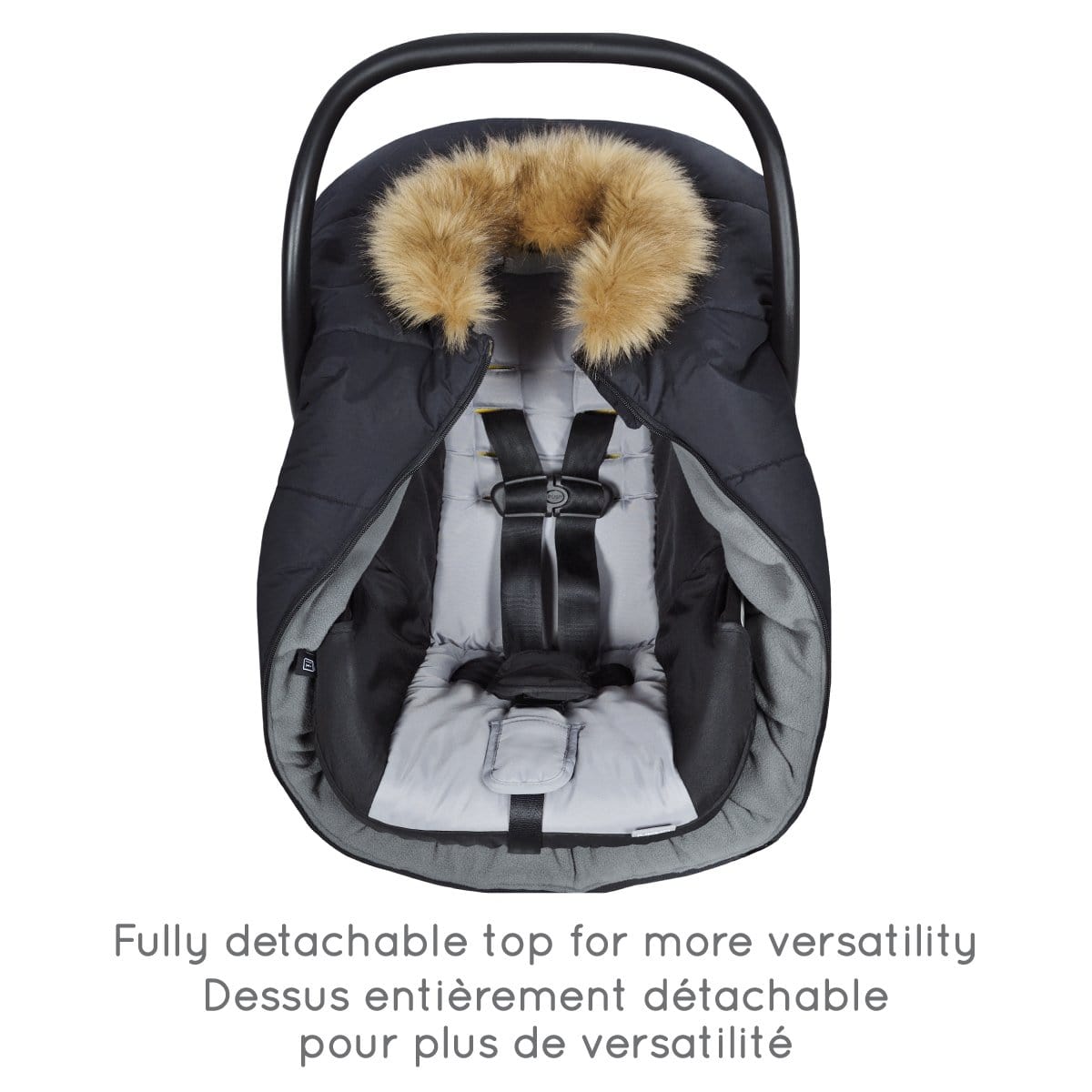 Winter elastic-fitted cover for car seat - Geranium