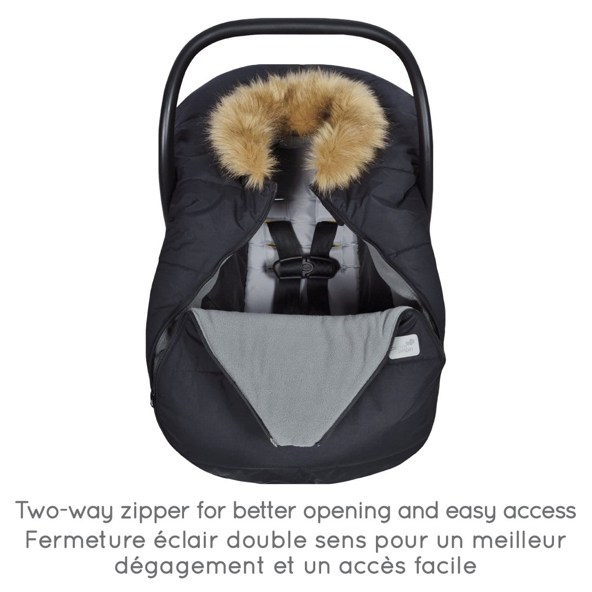 Winter elastic-fitted cover for car seat - Geranium