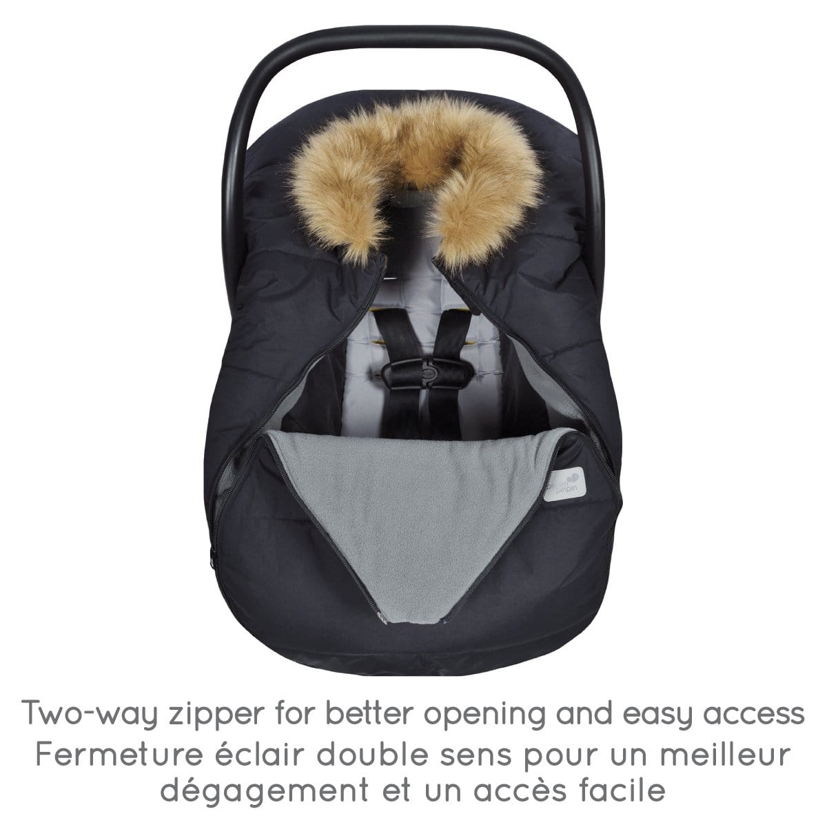 Winter elastic-fitted cover for car seat - Navy