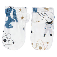 Newborn bamboo scratch mittens - Space