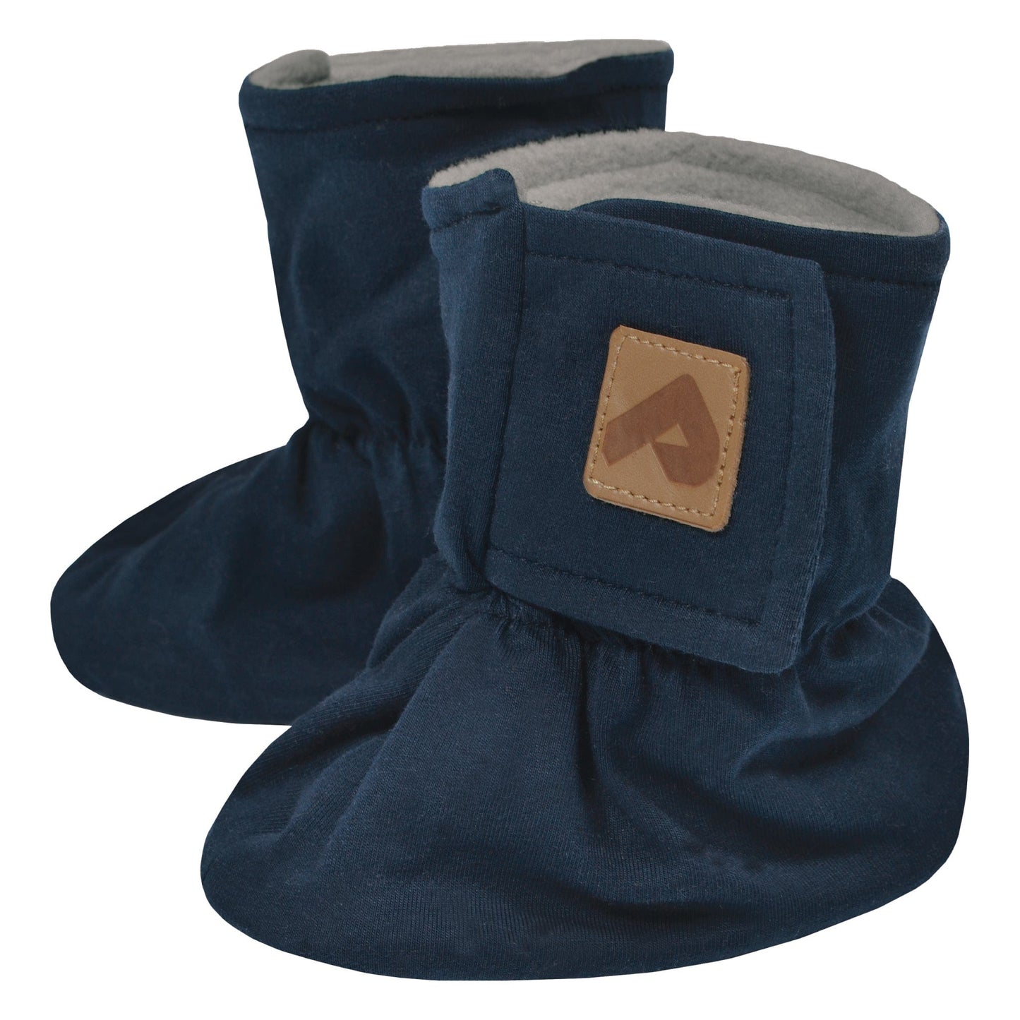 Cotton booties with faux fur lining - Navy