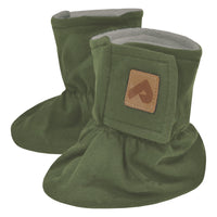 Cotton booties with faux fur lining - Green