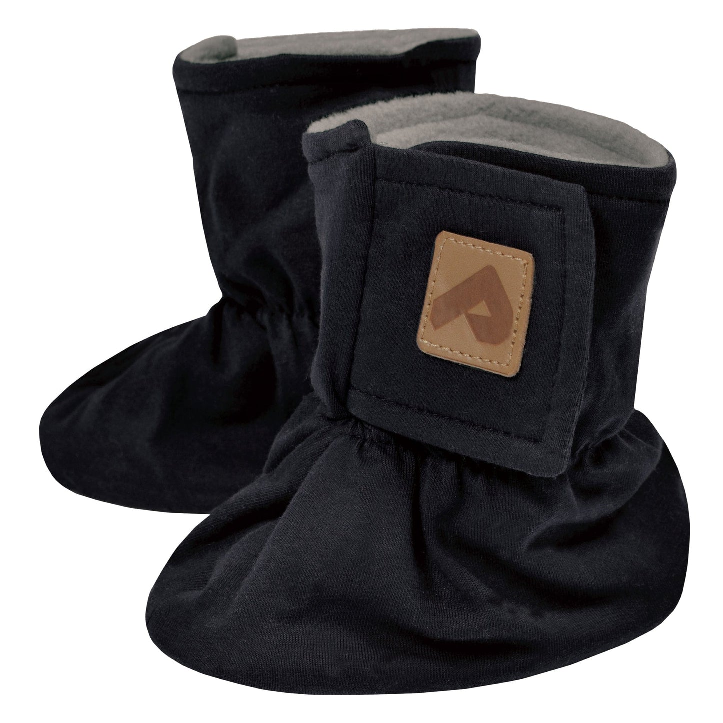 Cotton booties with faux fur lining - Black