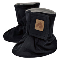 Cotton booties with faux fur lining - Black