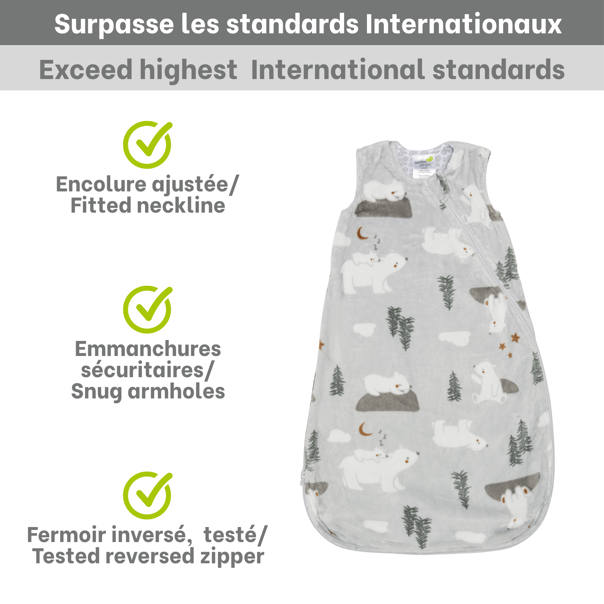 Plush sleep sack - Bears (1.5 togs)