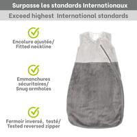 Sac de nuit en peluche - Gris uni (1.5 Togs)