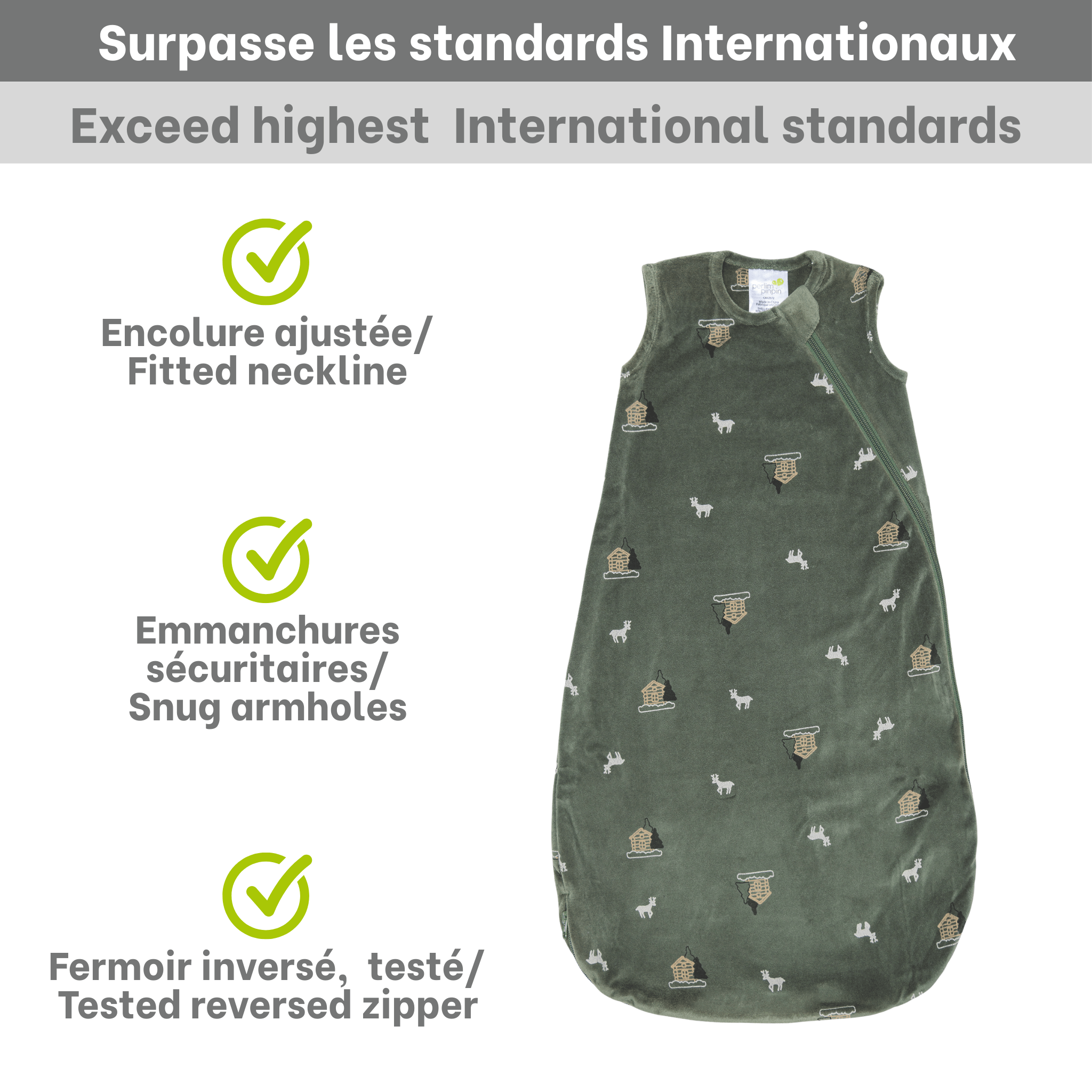 Velvet sleep sack - Forest (1.0 tog)
