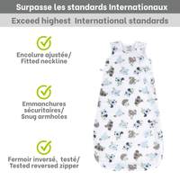 Cotton muslin sleep sack - Animals (0.7 tog)