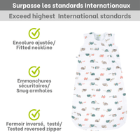 Cotton muslin sleep sack - Turtles  (0.7 tog)