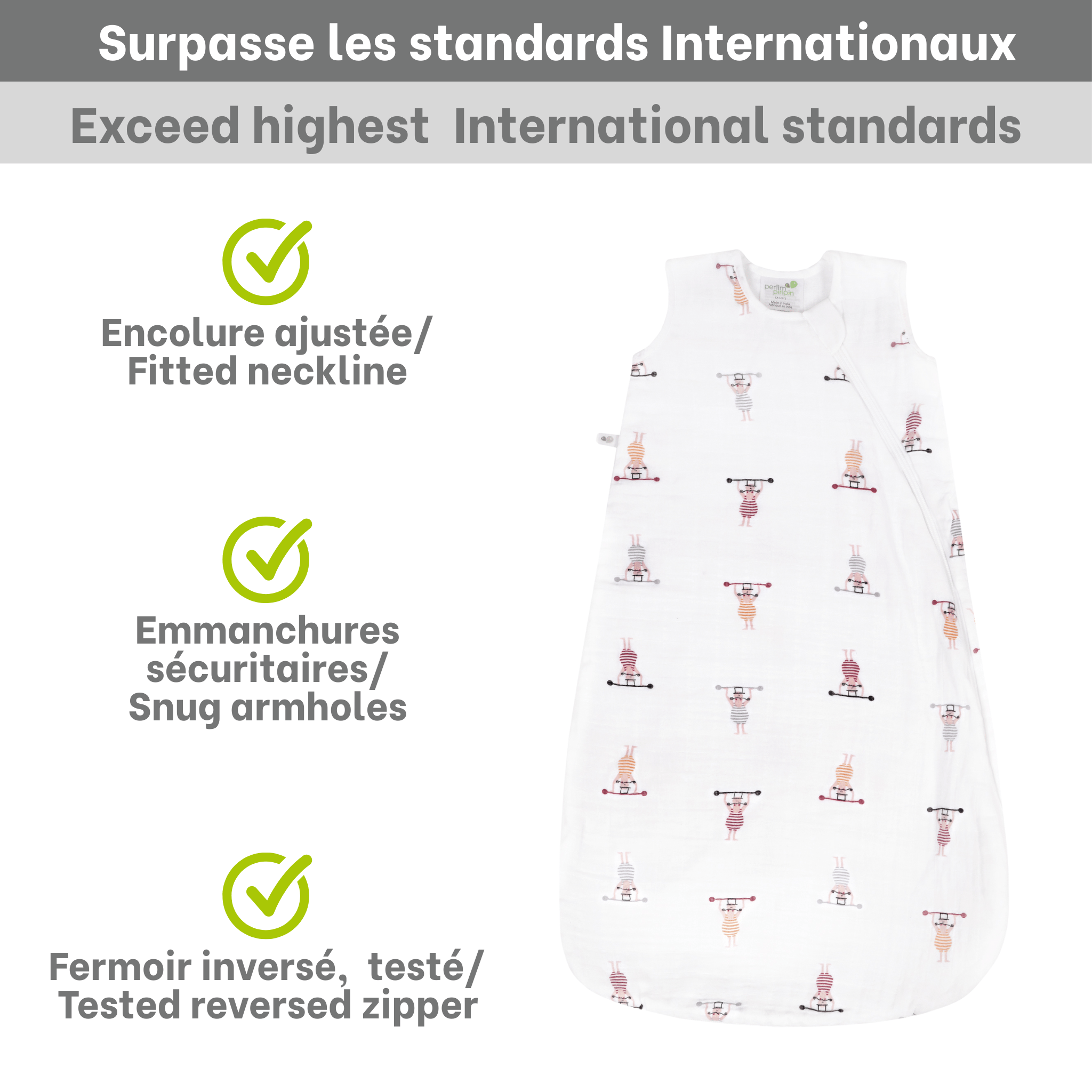 Sac de nuit mousseline de coton - Cirque (0.7 tog)