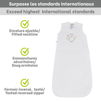 Quilted cotton sleep sack - Ivory Duck (1.0 tog)