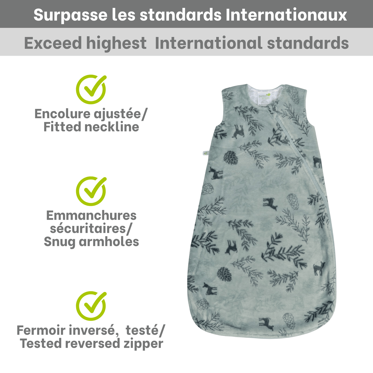 Plush sleep sack - Green Forest (1.5 togs)