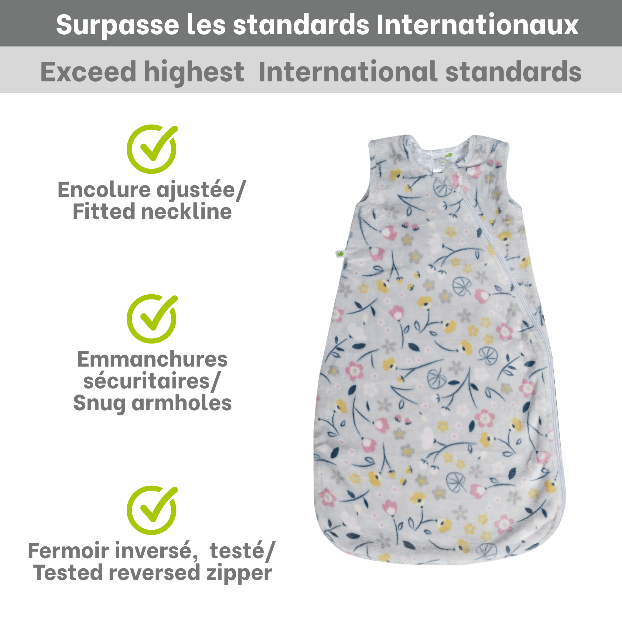 Sac de nuit en peluche - Floral (1.5 Togs)