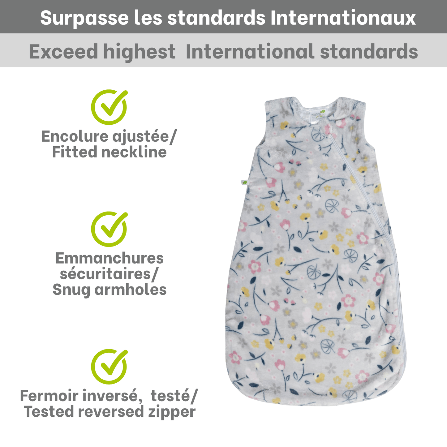Sac de nuit en peluche - Floral (1.5 Togs)