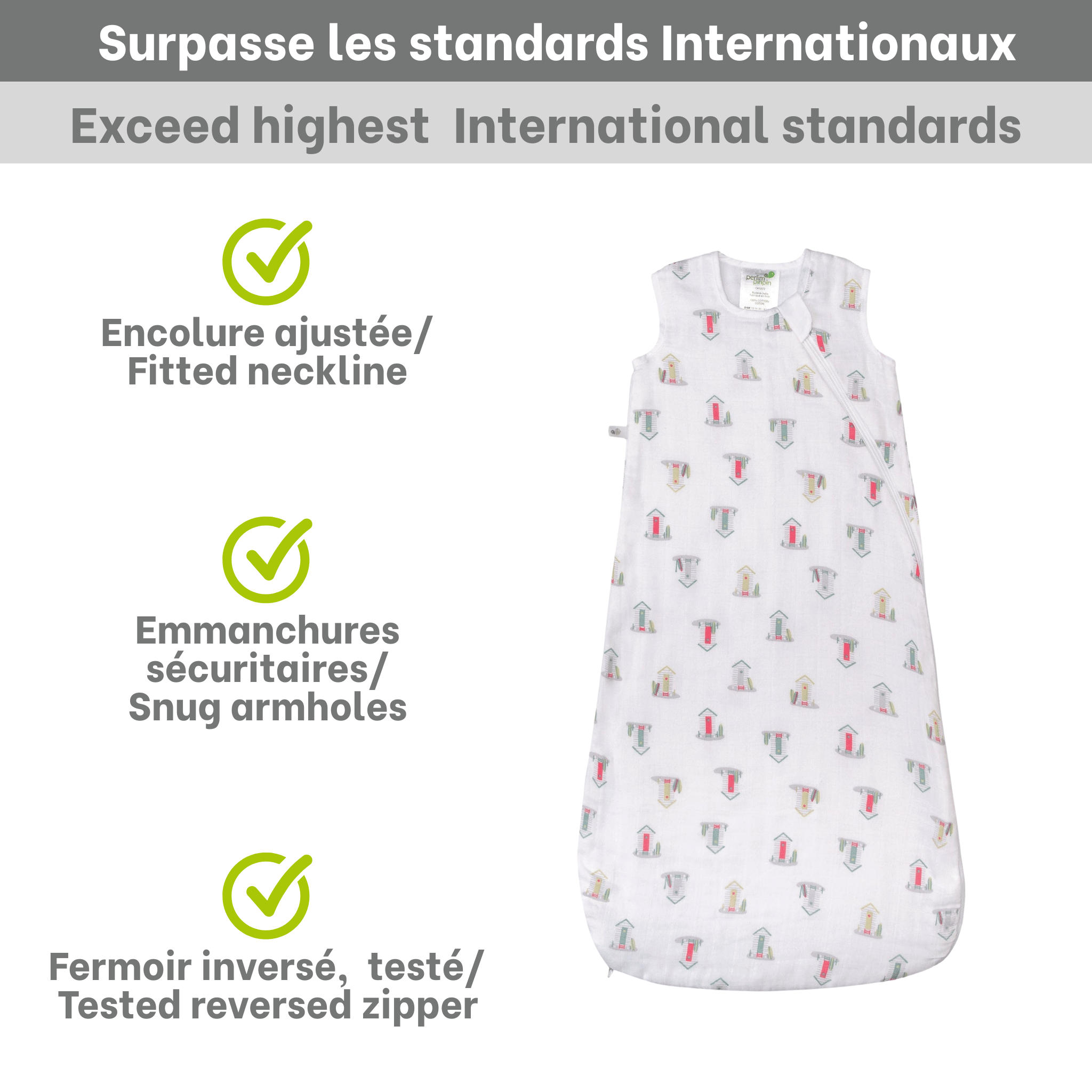 Cotton muslin sleep sack - Beach House (0.7 tog)