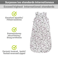 Sac de nuit mousseline de coton - feuilles prunes (0.7 tog)