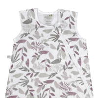 Sac de nuit mousseline de coton - feuilles prunes (0.7 tog)