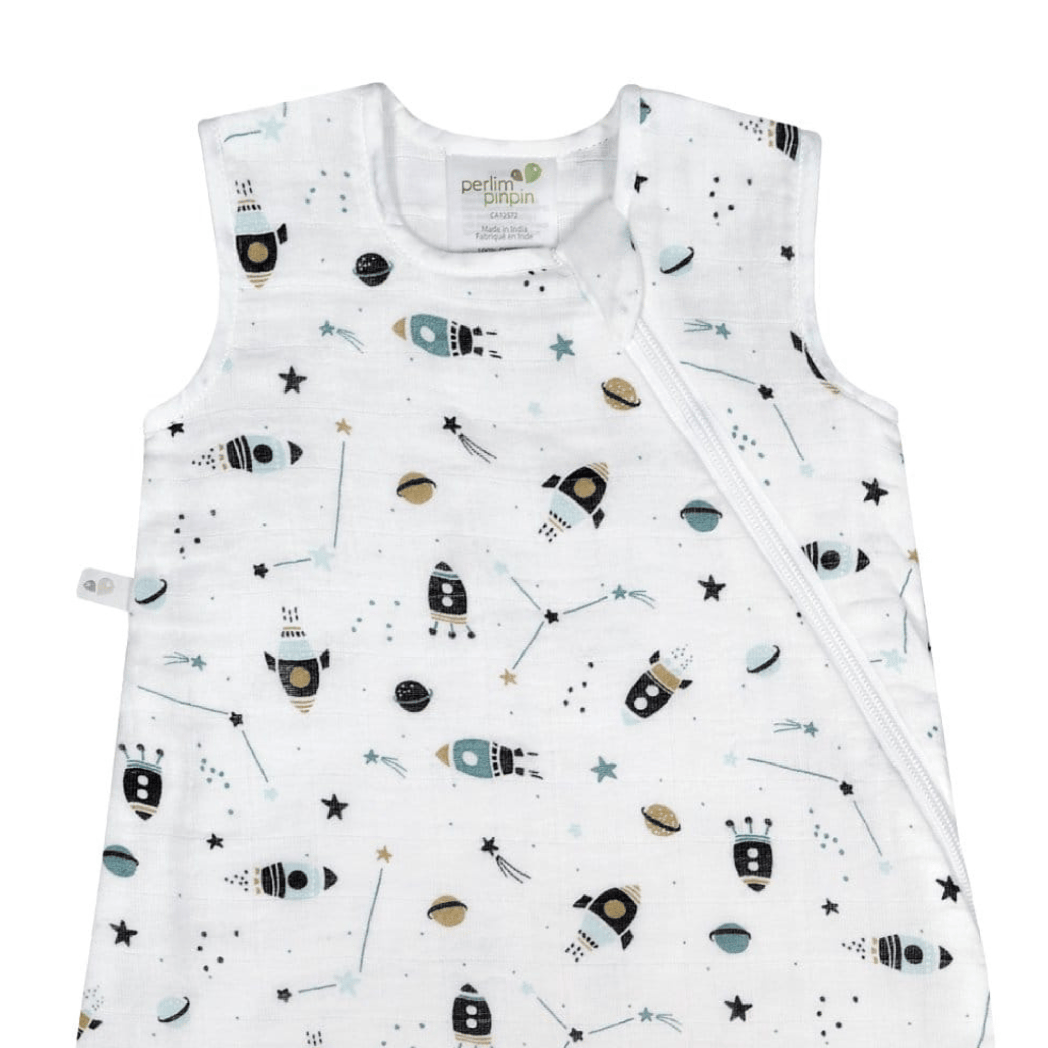 Sac de nuit mousseline de coton - fusées (0.7 tog)
