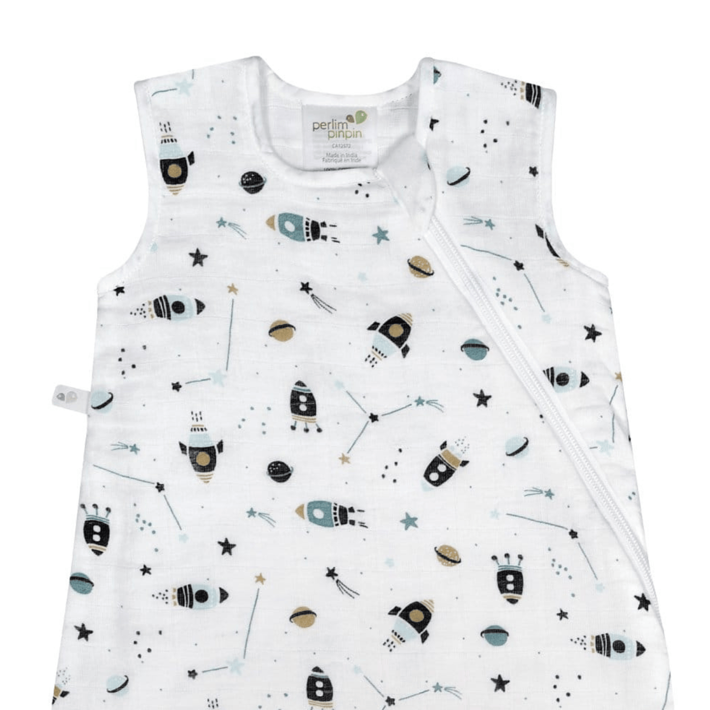 Sac de nuit mousseline de coton - fusées (0.7 tog)