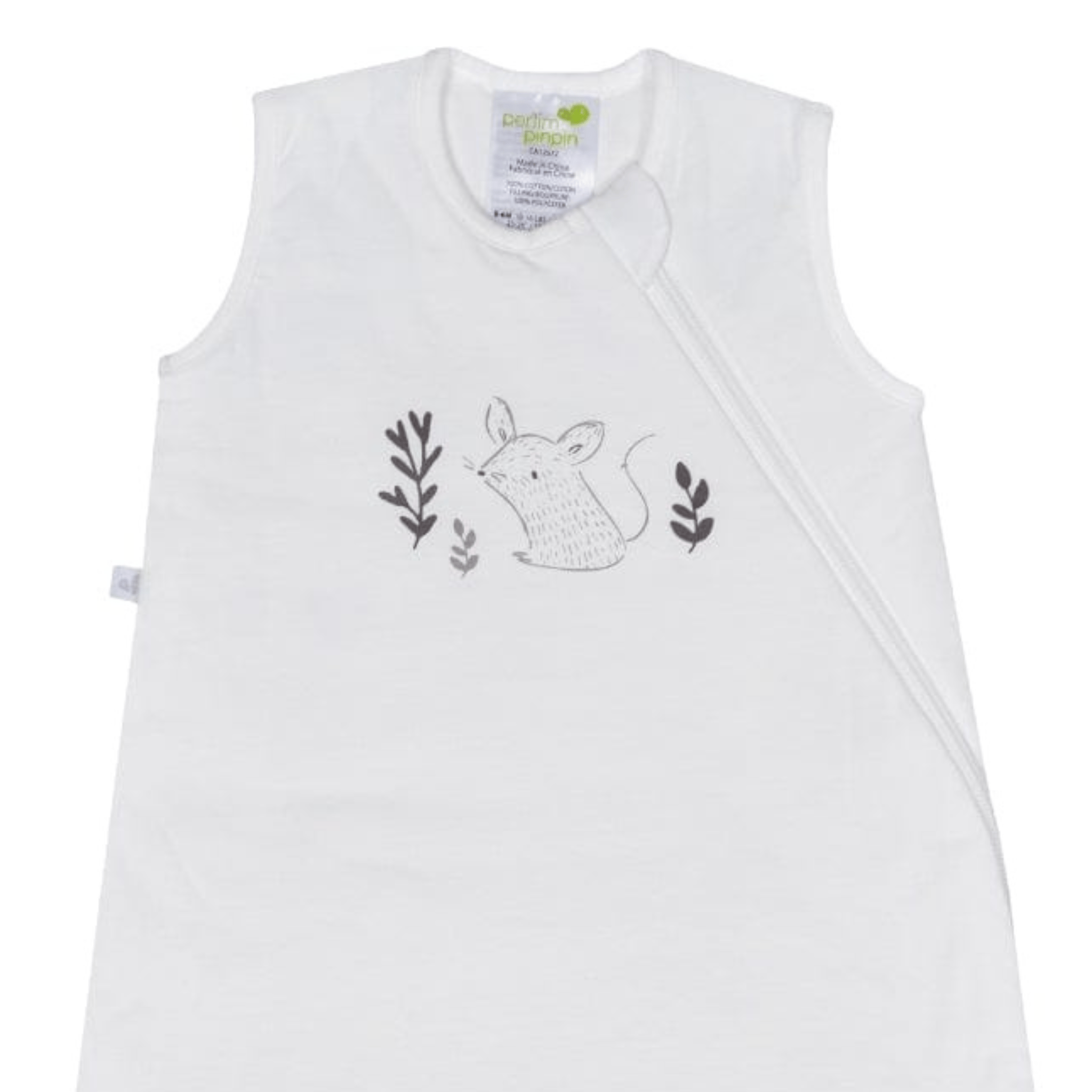 Quilted cotton sleep sack - Ivory Mouse (1.0 tog)