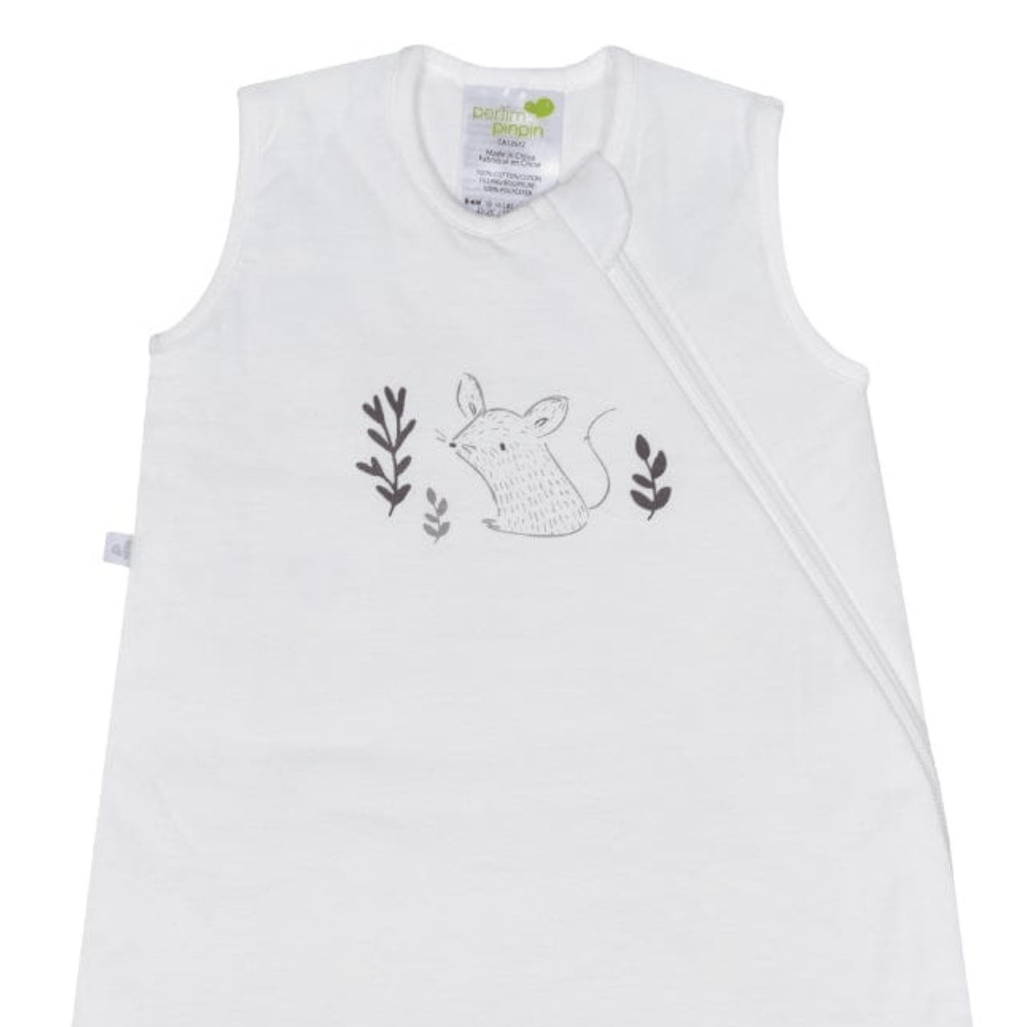 Quilted cotton sleep sack - Ivory Mouse (1.0 tog)