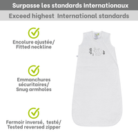 Quilted cotton sleep sack - Ivory Mouse (1.0 tog)