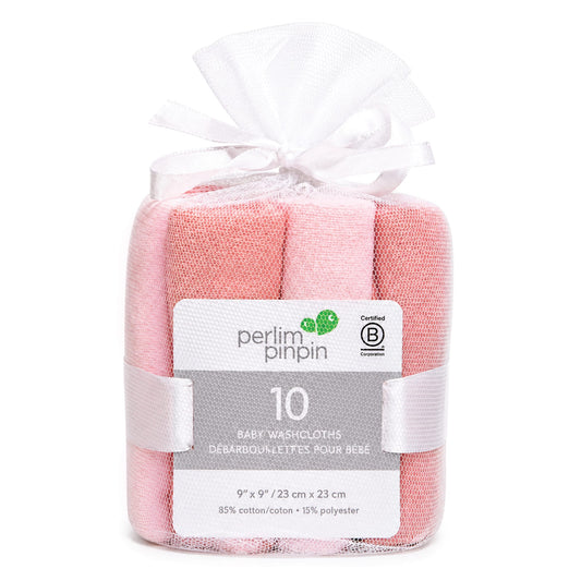 Baby washcloth set (10) - Pink & Coral